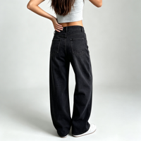 Jeans rétro à jambes larges pour femmes, pantalons en denim amples et vintage, tenues pour les sorties en bateau du week-end