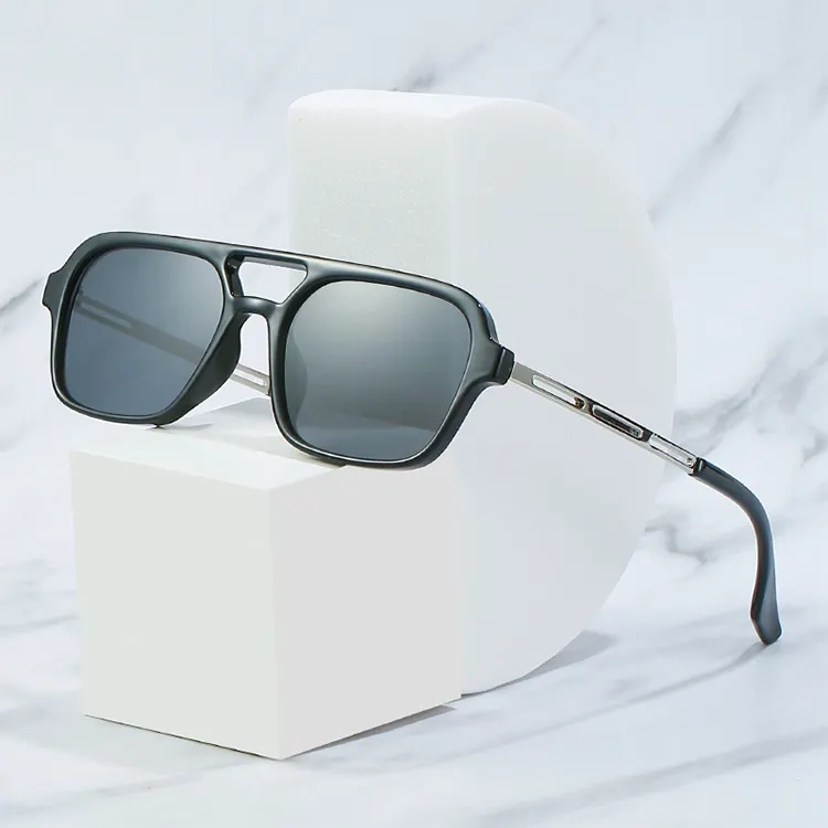2022 New Arrival Double Beam Aviation Pilot Sunglasses Fashion Designer Square Men and Women Shade Sunglasses