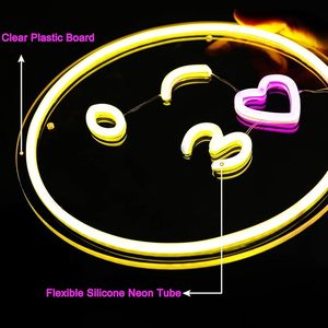 Enseigne néon visage souriant, alimentation USB 5V, interrupteur à intensité variable, lumière LED <span class=keywords><strong>Kiss</strong></span>, décoration murale pour la maison, chambre d'enfant, bureau, mariage, fête d'anniversaire - Product Image 5