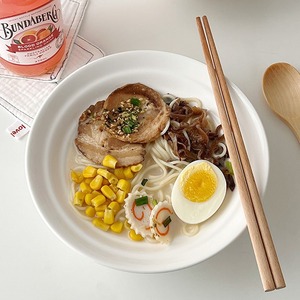 Tazón de ramen japonés minimalista de color blanco puro, de 7 a 8 pulgadas, de color sólido, apto para microondas, para sopa, para hoteles, comida y bebidas. - Product Image 2