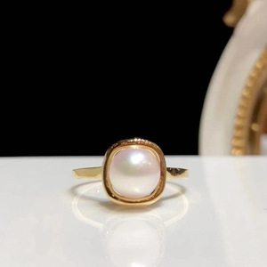 10143DIY Accesorios de Perlas, Anillo de Plata S925, Base Cuadrada para Anillo, Anillo de Moda para Incrustar Perlas de 8-9mm, Estilo Moderno para Mujer - Product Image 2