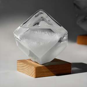 Baromètre en verre à cube, style amour fait main, couleur personnalisée, sans alcool/éthanol, prévisions météorologiques, tempête - Product Image 3