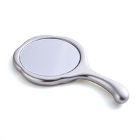 Miroir de poche compact portable en argent plaqué, mini rose, à une seule face, mode, grossissant, personnalisé