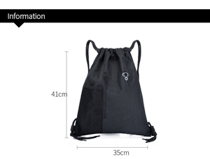 Sac à cordon en polyester durable, sac à dos de sport léger, sac à dos de sport de plein air, sac à dos d'entraînement physique, sac de voyage à grande capacité - Product Image 2