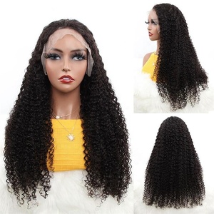 Perruque longue bouclée sans colle pour la vente en gros aux revendeurs, perruque économique en cheveux vierges suisses, perruque brésilienne en cheveux humains ondulés avec dentelle frontale complète - Product Image 4