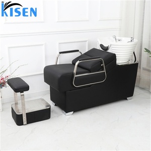 Kisen Hot Selling Color Custom Hair Salon Comfortable Lying Massage Furniture Washing Bed Shampoo <b>Chair</b> With Bowl - Product Image 6