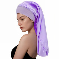 Bonnets de Nuit Élastiques en Gros pour Femmes, Bonnets de Douche en Satin Lisse, Grands et Longs Protections Capillaires