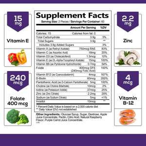 Permen Multivitamin: Mengandung <span class=keywords><strong>Vitamin</strong></span> (A, C, E, B6, <span class=keywords><strong>B12</strong></span>) dan Mineral, Permen Kunyah yang Meningkatkan Imunitas - Product Image 2