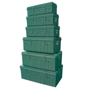 Caixa de ferragens 6 em 1, caixa de metal de folha grossa para ferramentas de armazenamento de ferramentas de carro