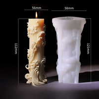 Moule à bougie en silicone moderne en forme de colonne, cylindre géométrique côtelé pour bougies parfumées, savons, plâtre et résine DIY