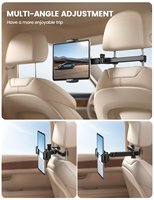 Support de tablette pour appuie-tête de voiture Lamicall CH06, bras d'extension biaxial, distance réglable, support de siège arrière pour enfants, voyage en voiture, support de tablette