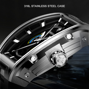 Reloj de Pulsera Cronógrafo Mecánico Automático PONIGER P6.16 con Esfera de Veinticuatro Horas, Dial de Velocidad y Puntero Luminoso para Hombre - Product Image 3