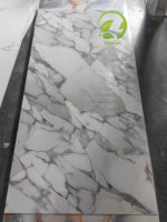 Panneau mural en PVC marbré décoratif brillant de 3 mm pour la décoration en gros, idéal pour les hôtels, les halls et les villas