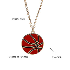 Colliers de bijouterie fantaisie, mini colliers en forme de football, de basketball et de rugby, colliers sportifs pour enfants, cadeaux originaux - Product Image 5