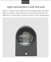1111 GU10 Verre Diffuseur Extérieur Led Applique Murale Jardin Aluminium Lampe Étanche