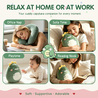 Oreiller de voyage en forme de dinosaure de haute qualité 2 en 1, écologique, avec micro-perles, en forme de U, pour enfants, comme cadeau