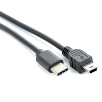 Câble USBC vers Mini USB OTG, compatible avec contrôleur de jeu, appareil photo, GPS, Dash Cam, noir