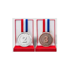 Common medals for various sports events gold silver and bronze
