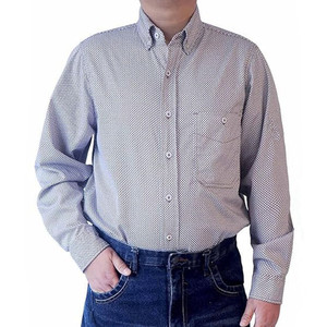 Chemise de travail ignifuge NFPA 2112 <span class=keywords><strong>FR</strong></span> à carreaux imprimés en coton 6,5 oz avec boutons en urée et protection des manches FRC0816 - Product Image 1