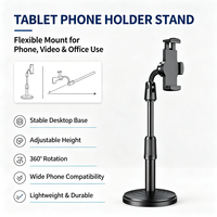 Support de téléphone universel multifonctionnel en plastique réglable en hauteur, support de téléphone portable de bureau stable pour les études en ligne