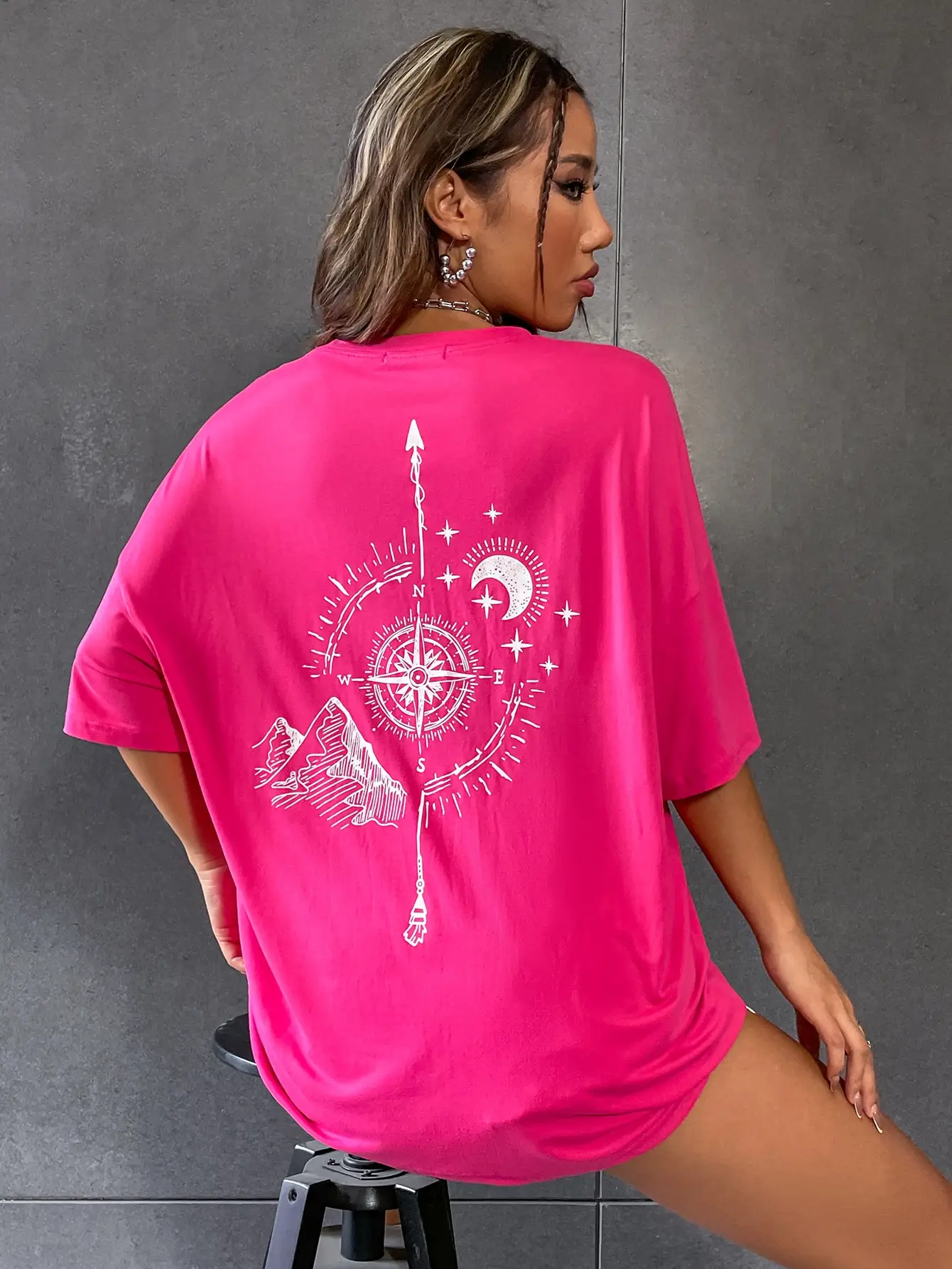 Boa Qualidade Jovens Senhoras Mulheres T-Shirt plus size Vestuário Casual Verão moda mulher oversized jersey tee