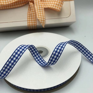Ruban à carreaux vintage style rustique campagnard pour la décoration de bouquet de mariage - Product Image 4