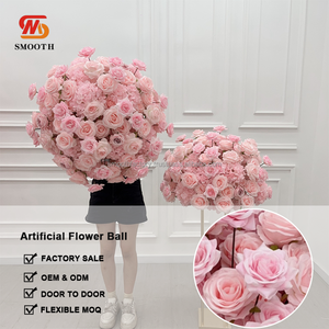 Bola de flor de Rosa artificial hecha a mano personalizada, decoraciones suaves para fiesta de boda Para Boda y Día de San Valentín - Product Image 2