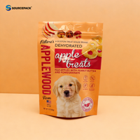 Sachet d'emballage refermable mat orange pour aliments pour chiens, impression hélio, matériau BOPP, résistant à l'humidité, pour croquettes et friandises pour animaux de compagnie