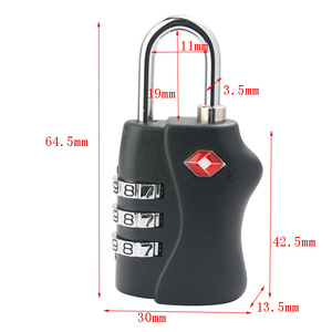<b>TSA</b> Approved 3 Digit Combination <b>Lock</b> ABS Plastic Travel Padlock Black Rose Red Sky Blue - Product Image 4