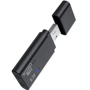 USB 동축 블루투스 오디오 송신기 BT5.0 송신기 USB AUX 3.5MM 무선 음악 블루투스 송신기