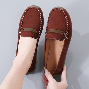 Zapatos Planos de Moda para <span class=keywords><strong>Mujer</strong></span> 2026, Mocasines de Gamuza, Sin Cordones, Suela Suave, Talla Grande, Tendencia de Moda para Mamás - Product Image 4