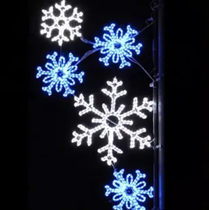 Perche lumineux Led en forme de flocons de neige, pour célébrations, décoration, éclairage d'extérieur, idéal pour noël