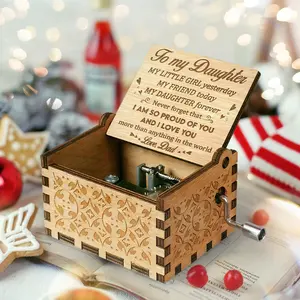 女儿礼品木制音乐盒礼品音乐盒木制定制礼品批发定制多种风格图案木制音乐盒
