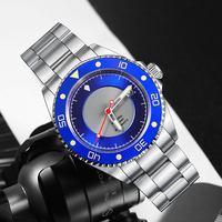 BOMAXE 2024 montre-bracelet automatique de luxe pour hommes boîtier rond 22mm largeur de bande plongeur caractéristique cadran en verre fenêtre Style décontracté classique