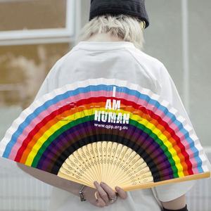 Personalized 21cm Custom <b>Folding</b> Silk Bamboo <b>Hand</b> <b>Fans</b> - Product Image 3