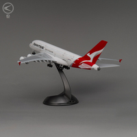 Avión aeroplano con luces LED, regalo de negocios, decoración artesanal, tamaño 1/200, 37cm, A380