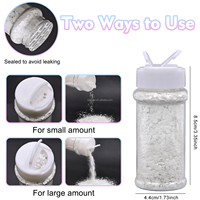 Paillettes blanches holographiques 57G/2OZ pour globe à neige, gobelets, artisanat, résine, décorations DIY