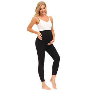 OEM completo embarazo cintura alta Patchwork maternidad Leggings Pantalones mujer embarazada ropa - Product Image 2