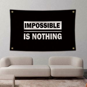 ธงขนาด 3x5 ฟุต (90x150 ซม.) คุณภาพดี ราคาสุดคุ้ม พิมพ์ดิจิทัลตามสั่ง  "Impossible Is Nothing" - Product Image 3