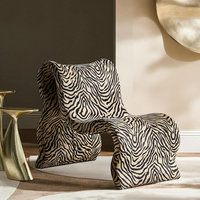 Fauteuil d'appoint moderne et élégant à motif zèbre, grand fauteuil de salon en bois noir et blanc à motif zèbre, en vente