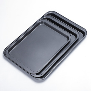 Baking Pan Set Shallow Rectangular Non Stick Carbon Steel 3 Piece For Baking Fish Pizza Cookies Oven Use - Product Image 4