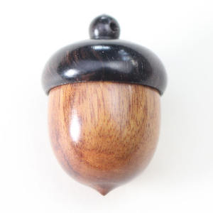 จี้รูปลูกโอ๊กไม้พะยูงแกะสลักด้วยมือ, ขวดไม้ใส่คำอธิษฐานพร้อมฝาเกลียวสำหรับอโรมาเธอราพี, จี้สร้อยคอ DIY พวงกุญแจ ของขวัญจากธรรมชาติ - Product Image 5