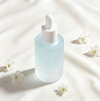 Flacon d'huile essentielle en verre coloré mat de 30 ml, couleur macaron pastel clair, en stock, flacon d'essence à épaule plate