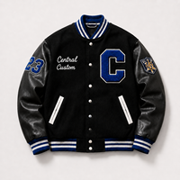 Veste universitaire personnalisée pour homme, veste de baseball, broderie de patchs en chenille, mélange de laine, manches en simili cuir, logo personnalisé, veste Letterman
