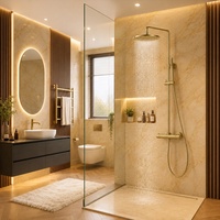 Mitigeur de douche thermostatique finition or brossé PVD, ensemble de douche pour salle de bain