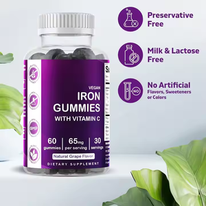 Gummies véganes au fer avec vitamine C, complément de fer, soutien immunitaire, santé du sang - Product Image 2