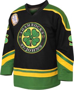 Ross the for BOSS <span class=keywords><strong>Rhea</strong></span> Camiseta de hockey sobre hielo para hombre ST John's Shamrocks Cosido con parche EMHL Blanco Verde Negro - Product Image 2