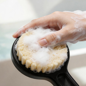 Bath <b>Brush</b> Long Handled Soft Bristled <b>Shower</b> <b>Back</b> Scrubber Body Cleaning <b>Brush</b> Black 145g Nylon PP - Product Image 2