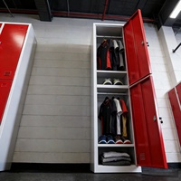 Armoire de rangement verrouillable à double porte pour salle de sport, salon de beauté, salle de bain, maison, balcon, extérieur, école et salle à manger - Ignifuge, grande capacité