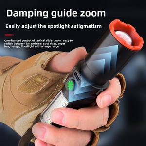 Multifunzione EDC ricaricabile torcia a LED portatile ABS IP44 impermeabile lampada esterna di emergenza USB ricarica tattica - Product Image 2